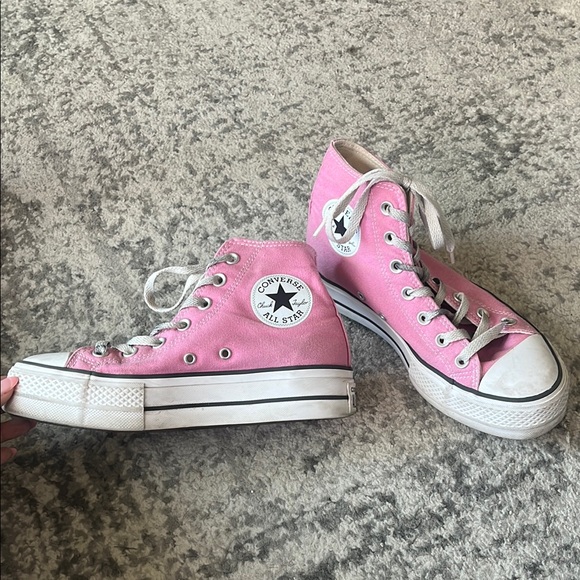 Converse Pink High-Top Sneakers with Classic Design - Picture 1 of 5